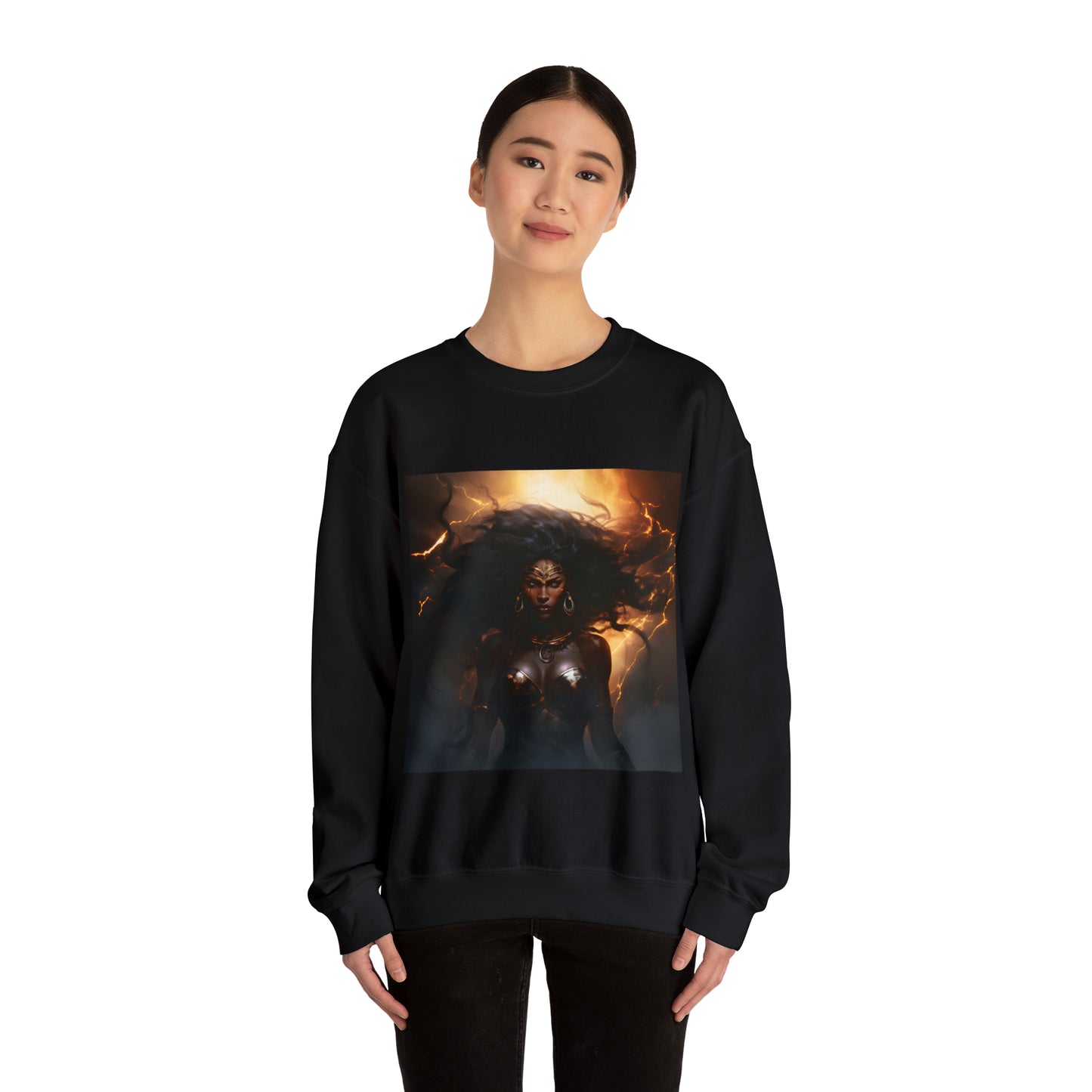 Sekhmet Egyptian goddess Heavy Blend™ Crewneck Sweatshirt