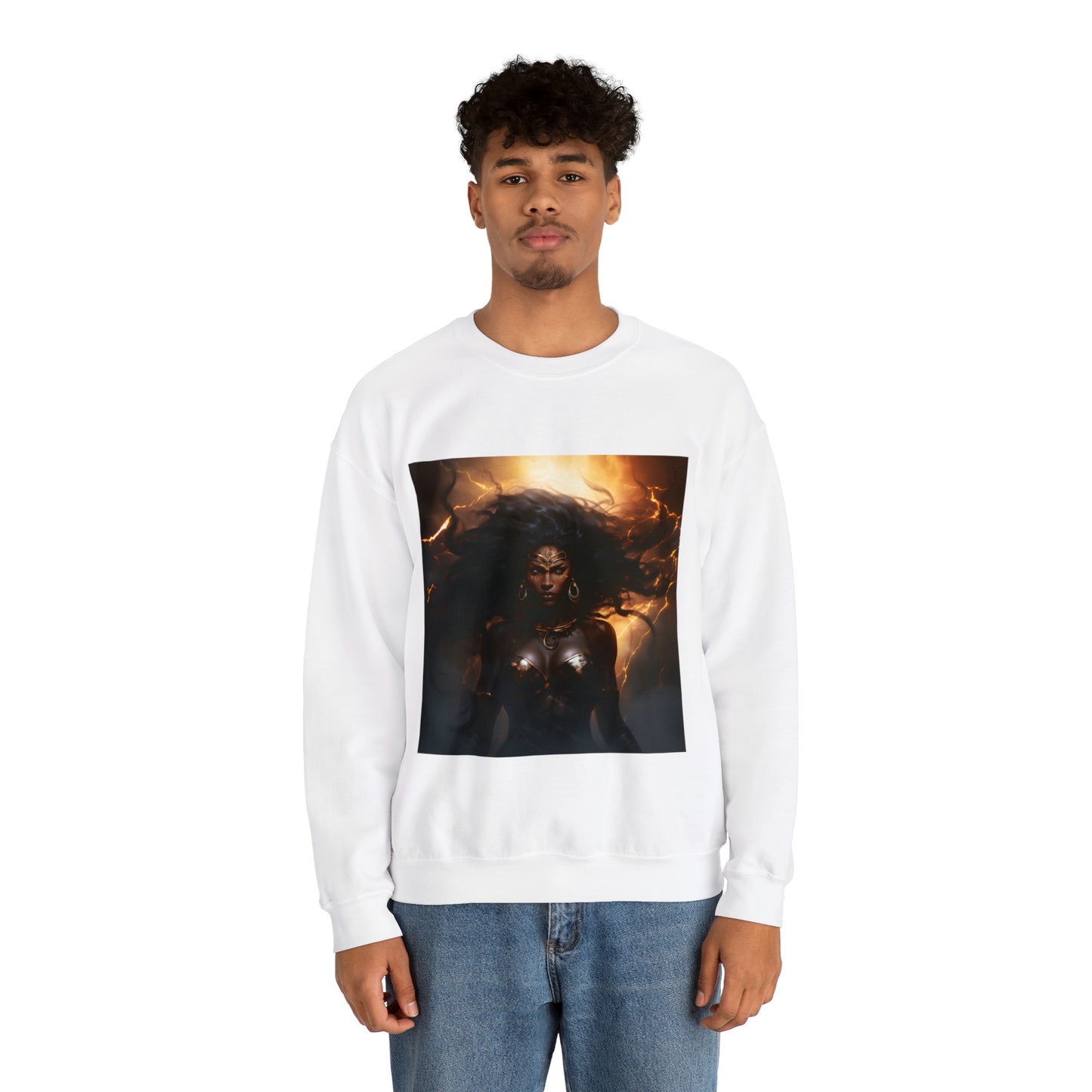 Sekhmet Egyptian goddess Heavy Blend™ Crewneck Sweatshirt