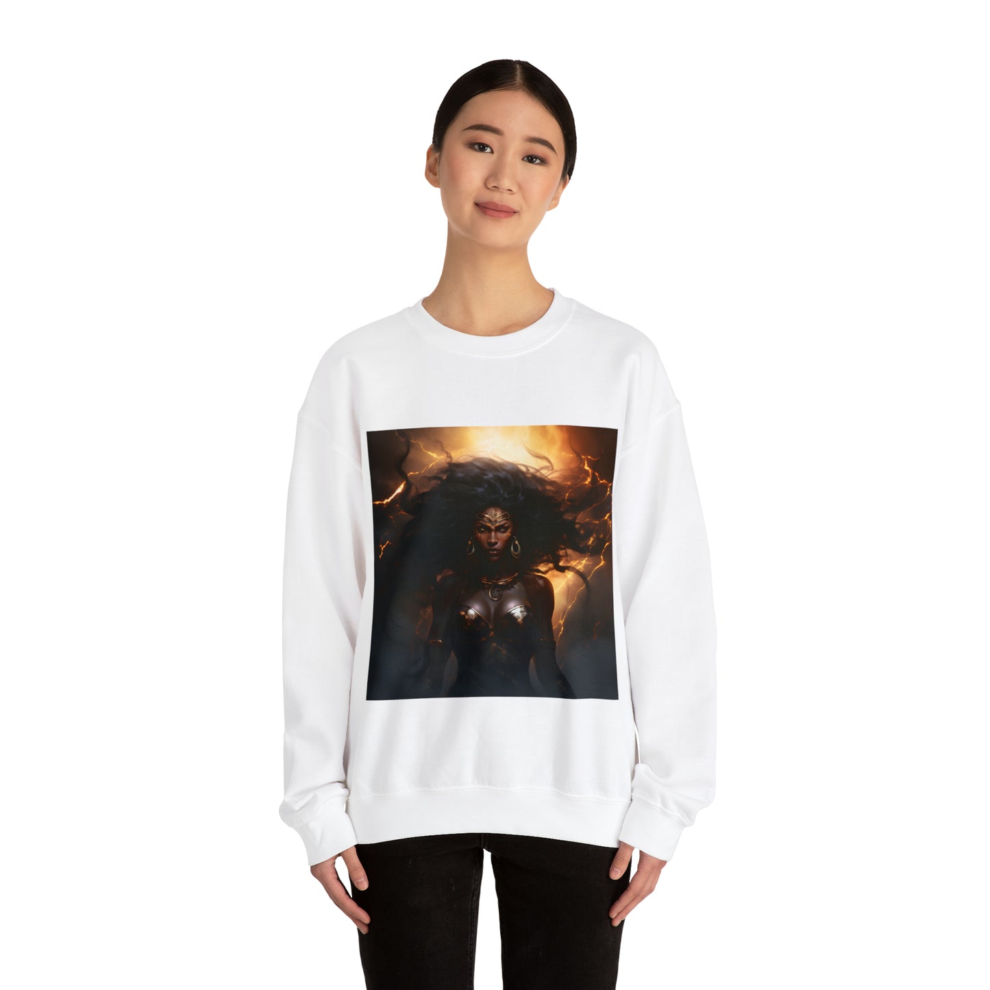 Sekhmet Egyptian goddess Heavy Blend™ Crewneck Sweatshirt