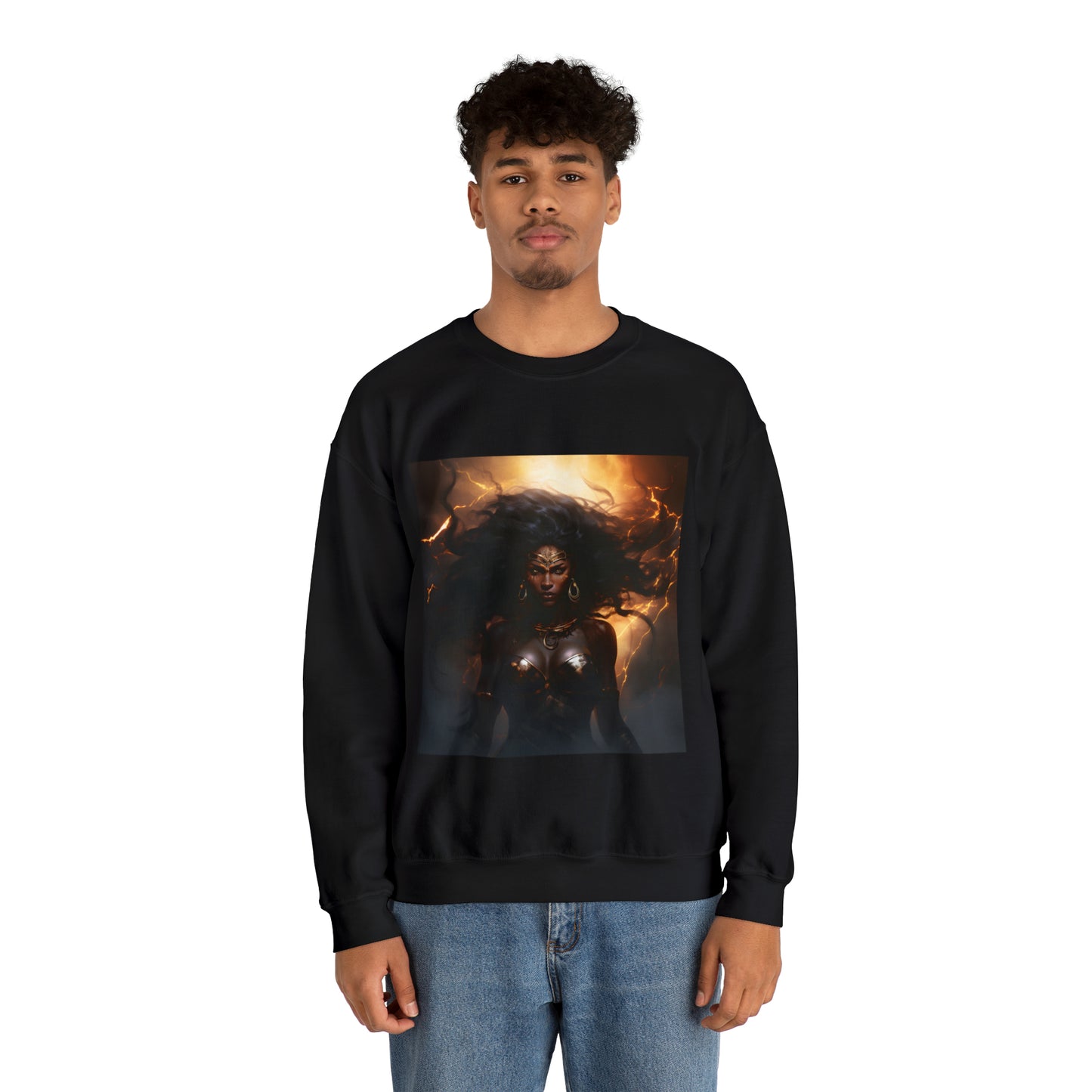 Sekhmet Egyptian goddess Heavy Blend™ Crewneck Sweatshirt