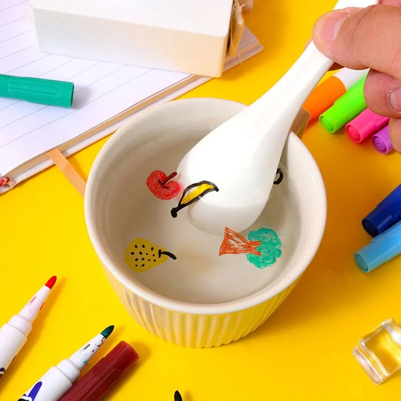 Color Magic Spoon Water Doodle Set: Floating Art Markers for Kids' Early Creative Learning & Play