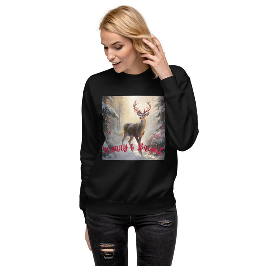 Merry and Bright Reindeer Christmas Sweatshirt