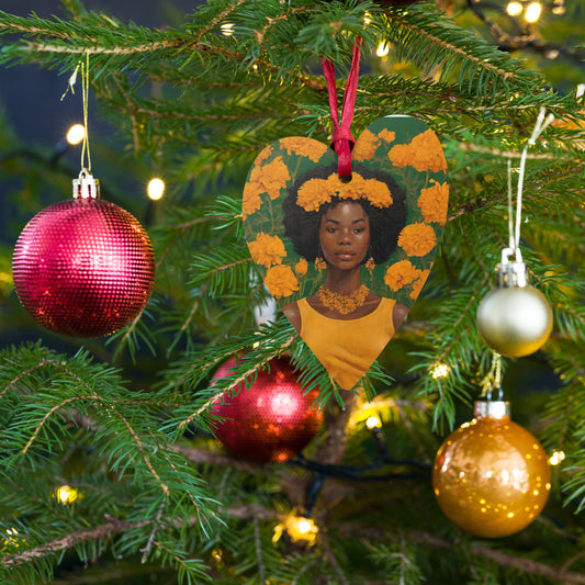 Marigold Girl Wooden ornament